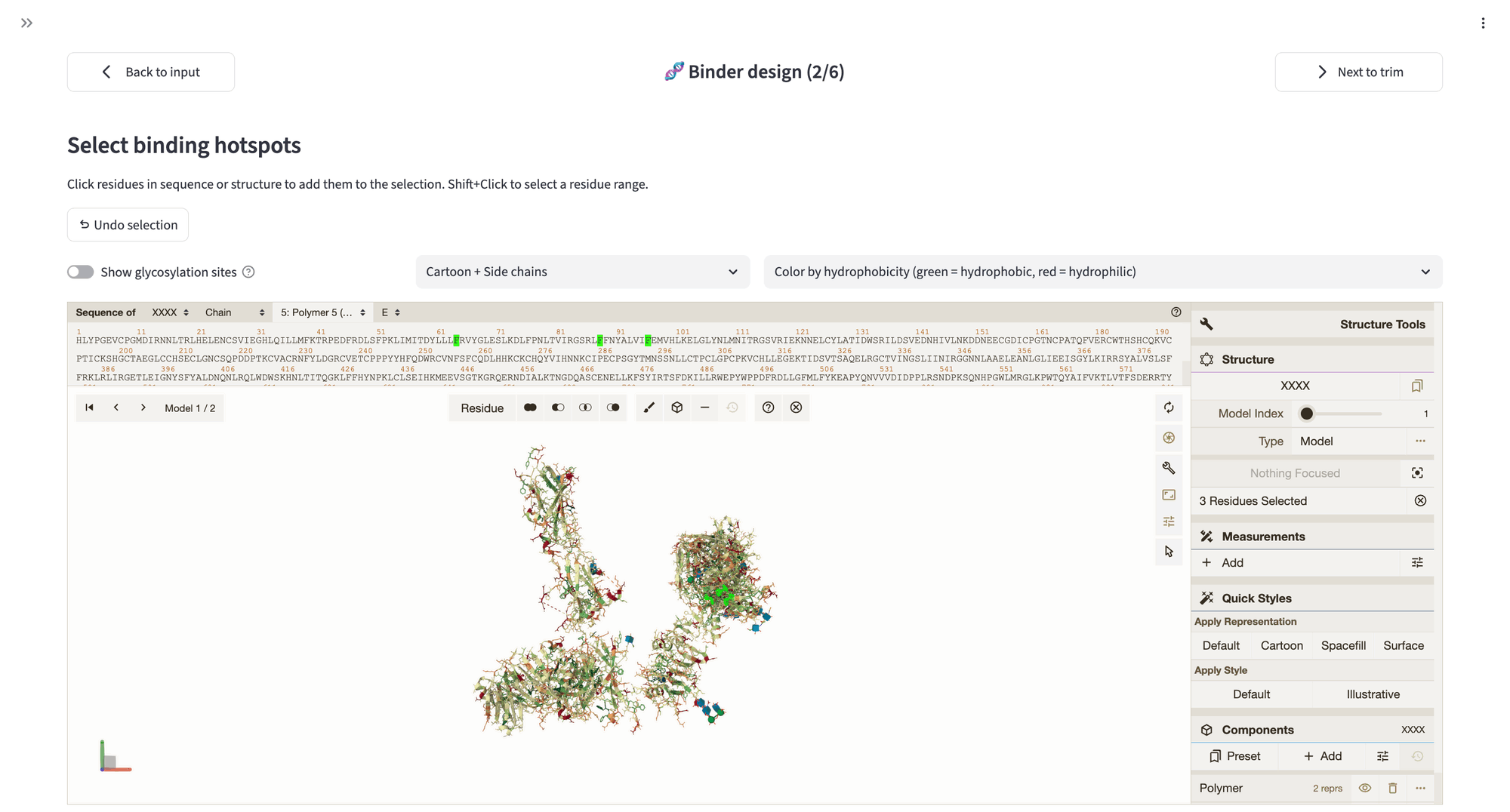 Insulin receptor hotspots selection